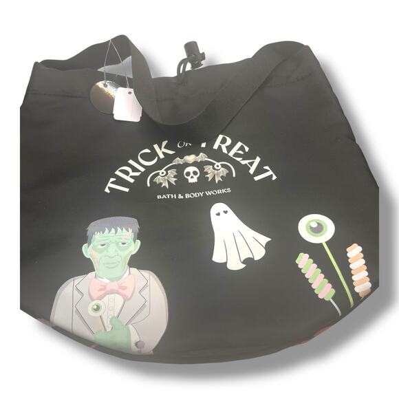 Bath & Body Works Halloween Trick or Treat Tote Bucket Bag Glow in Dark Pumpkin - Picture 3 of 9